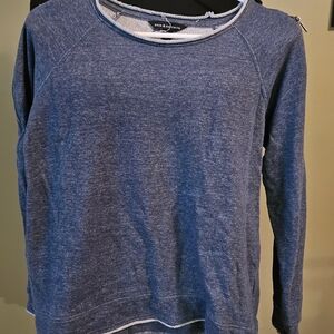 Rock & Republic Women's Heather Blue Crewneck Sweater